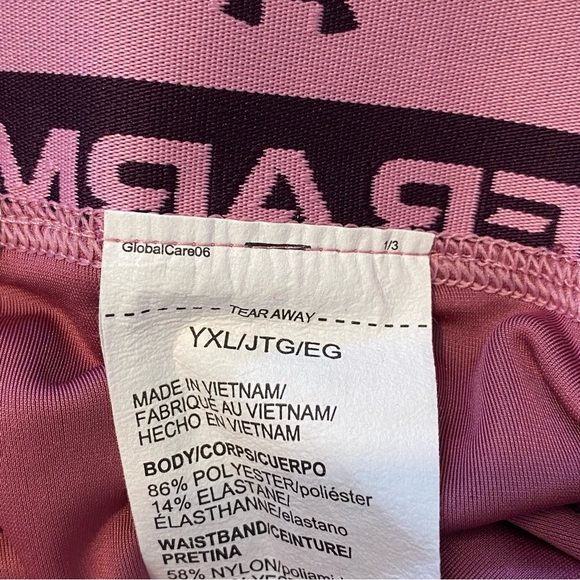 Under Armour Girls Burgundy Tie Dye Workout Pants - Size Youth XL, Gym, Causal - Picture 4 of 6